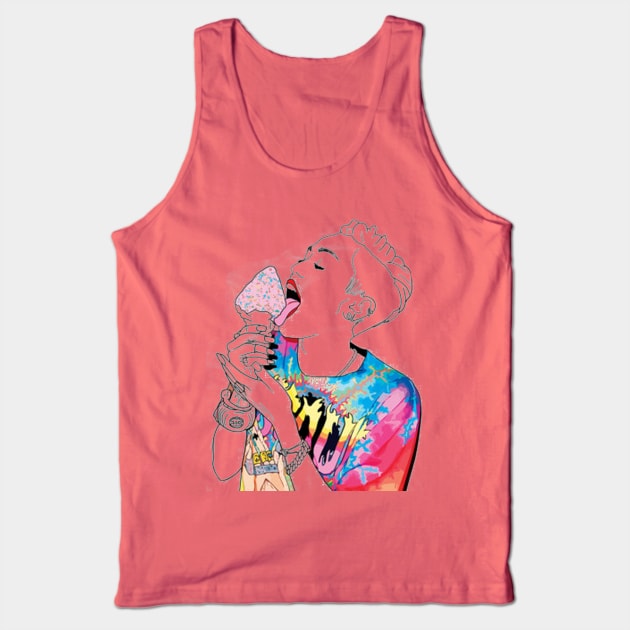 Psychedelic Ice Cream Tank Top by robertromanian